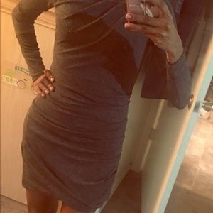 Grey color fitted dress